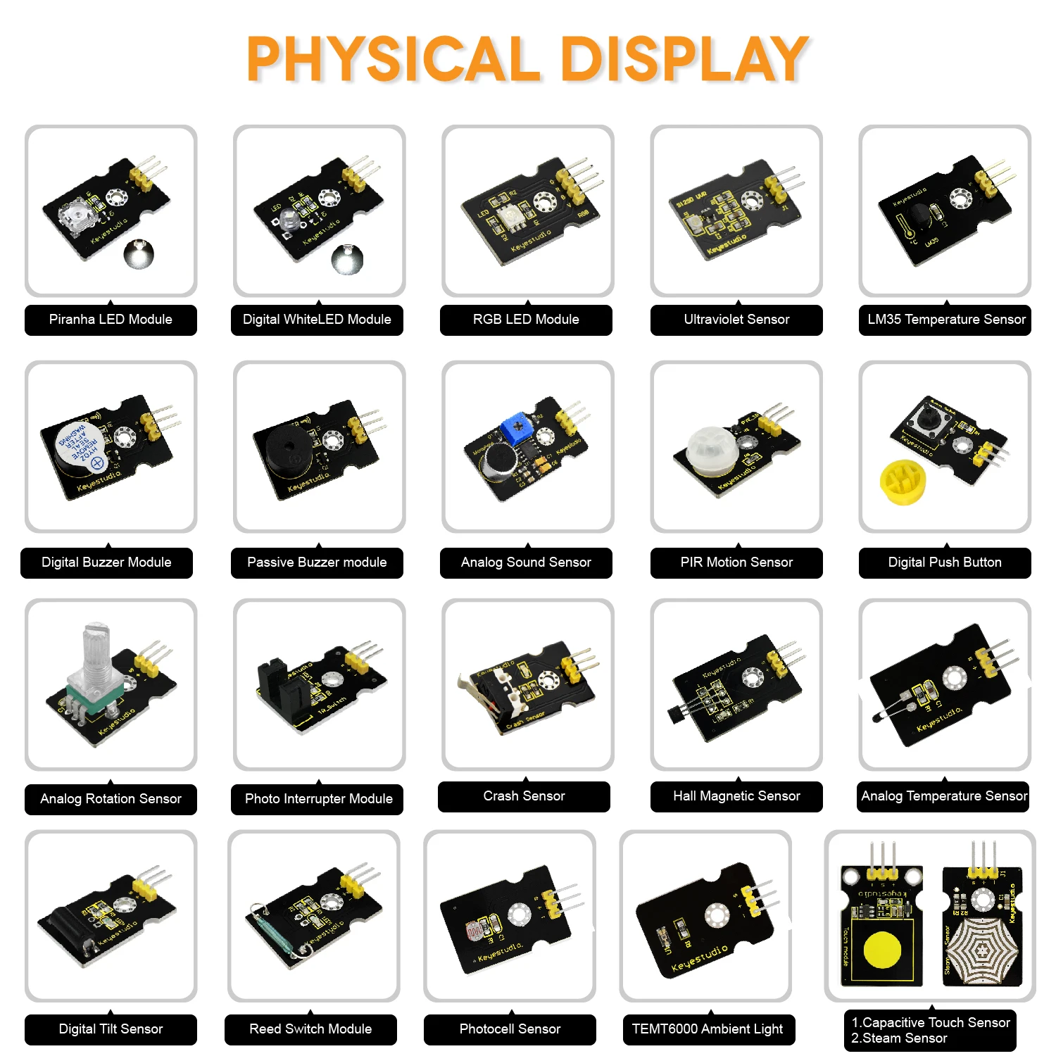 Keyestudio 37 in 1 Sensor Starter Kit With Micro:Bit V2.0 for BBC MicroBit Makecode DIY 38 Projects (Including Micro:Bit V2 )