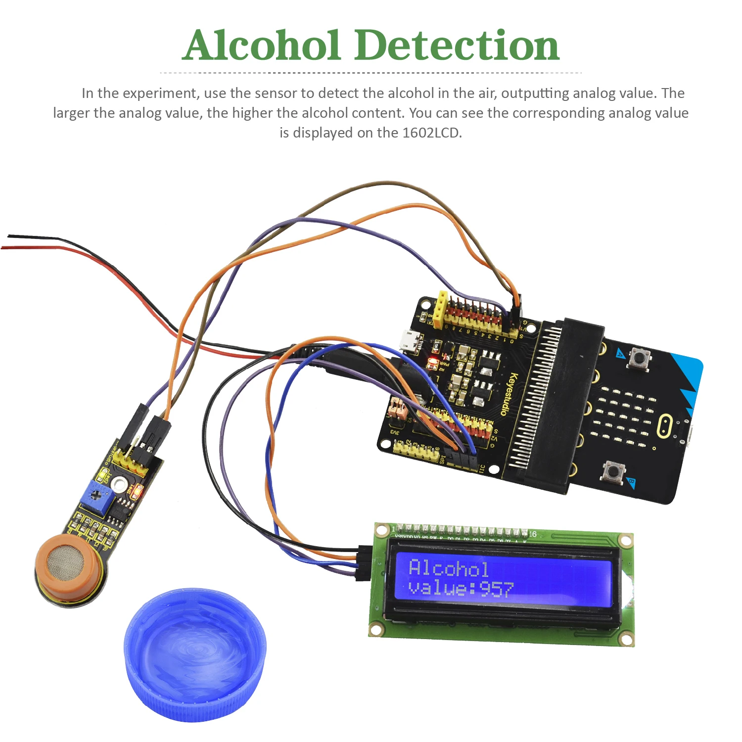 Keyestudio 37 in 1 Sensor Starter Kit With Micro:Bit V2.0 for BBC MicroBit Makecode DIY 38 Projects (Including Micro:Bit V2 )