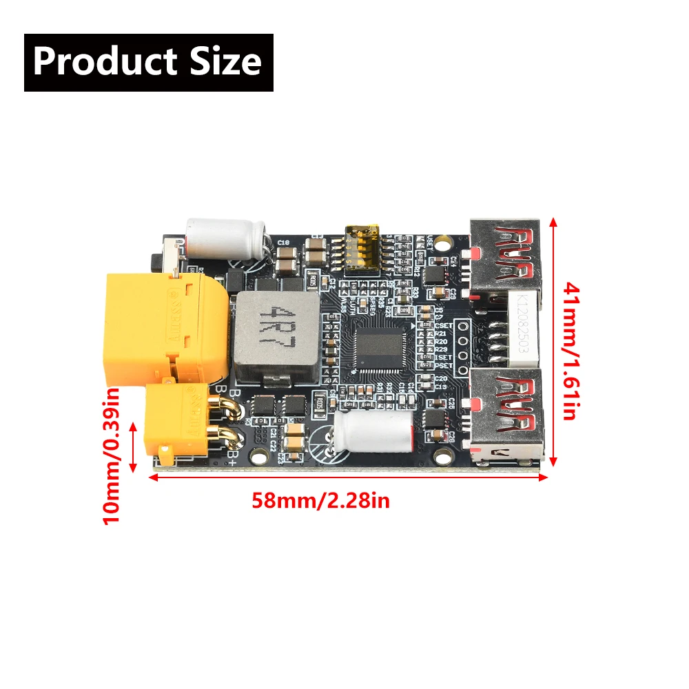 2-7S 100W Fast Charging Module Backup Power DIY Mainboard TYPE-C USB XT60 XT30 Compatible with Lithium Iron Phosphate Batteries