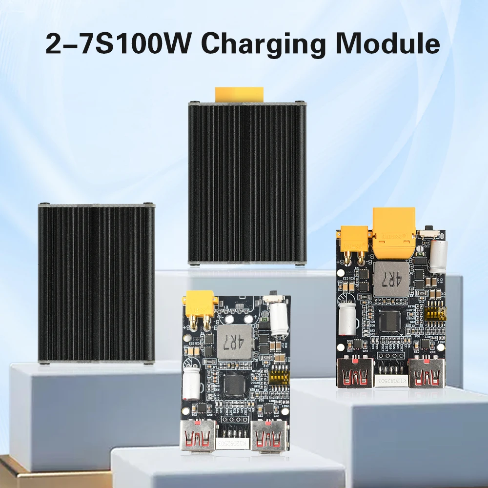 2-7S 100W Fast Charging Module Backup Power DIY Mainboard TYPE-C USB XT60 XT30 Compatible with Lithium Iron Phosphate Batteries