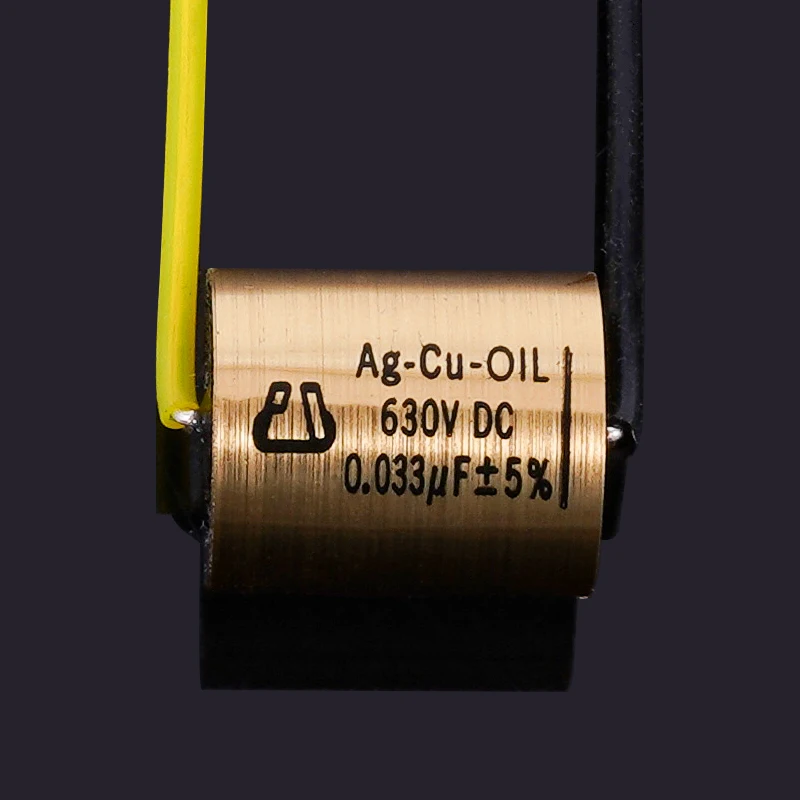 1pcs Copper foil Oil-Impregnated Silver Pin Polar Capacitor HIFI Audio DIY Grinding Mill Frequency Division Coupling MKP