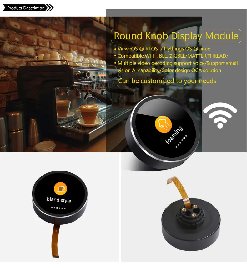 ESP32 S3 LVGL Ar-duino AMOLED 1.5 Inch 466*466 OLED IPS Circular Knob Rotary Round Touch Display with Wifi bles