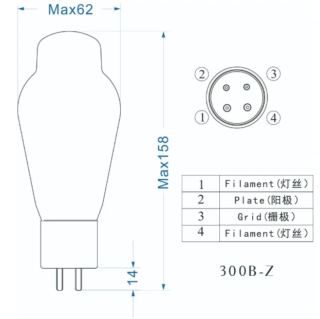 PSVANE 300B-Z 300B Vacuum Tube Replace WE300B for HIFI Amp DIY