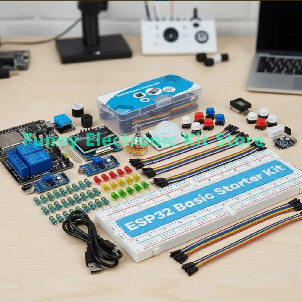 ESP32 Module Kit Starter ESP-32S WIFI Development Board with Relay Display Sensor - Ideal for Electronics Projects