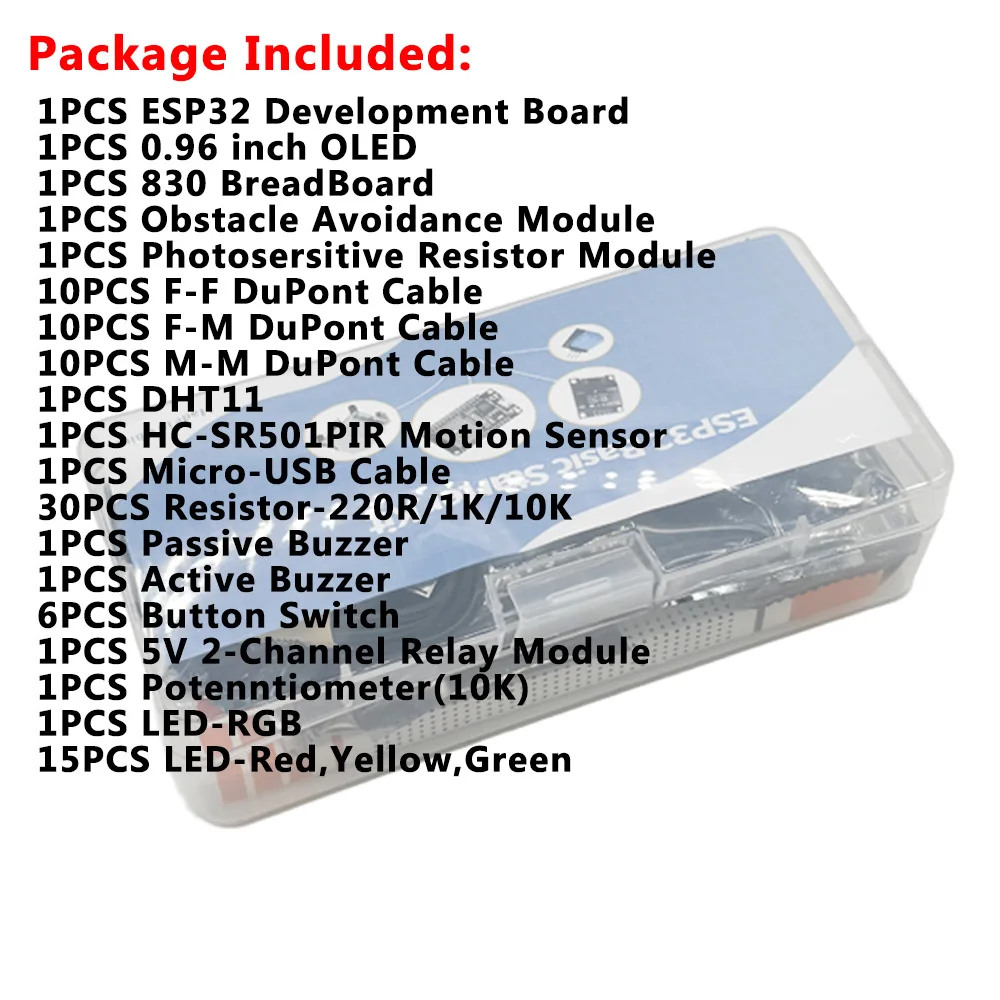 ESP32 Module Kit Starter ESP-32S WIFI Development Board with Relay Display Sensor - Ideal for Electronics Projects