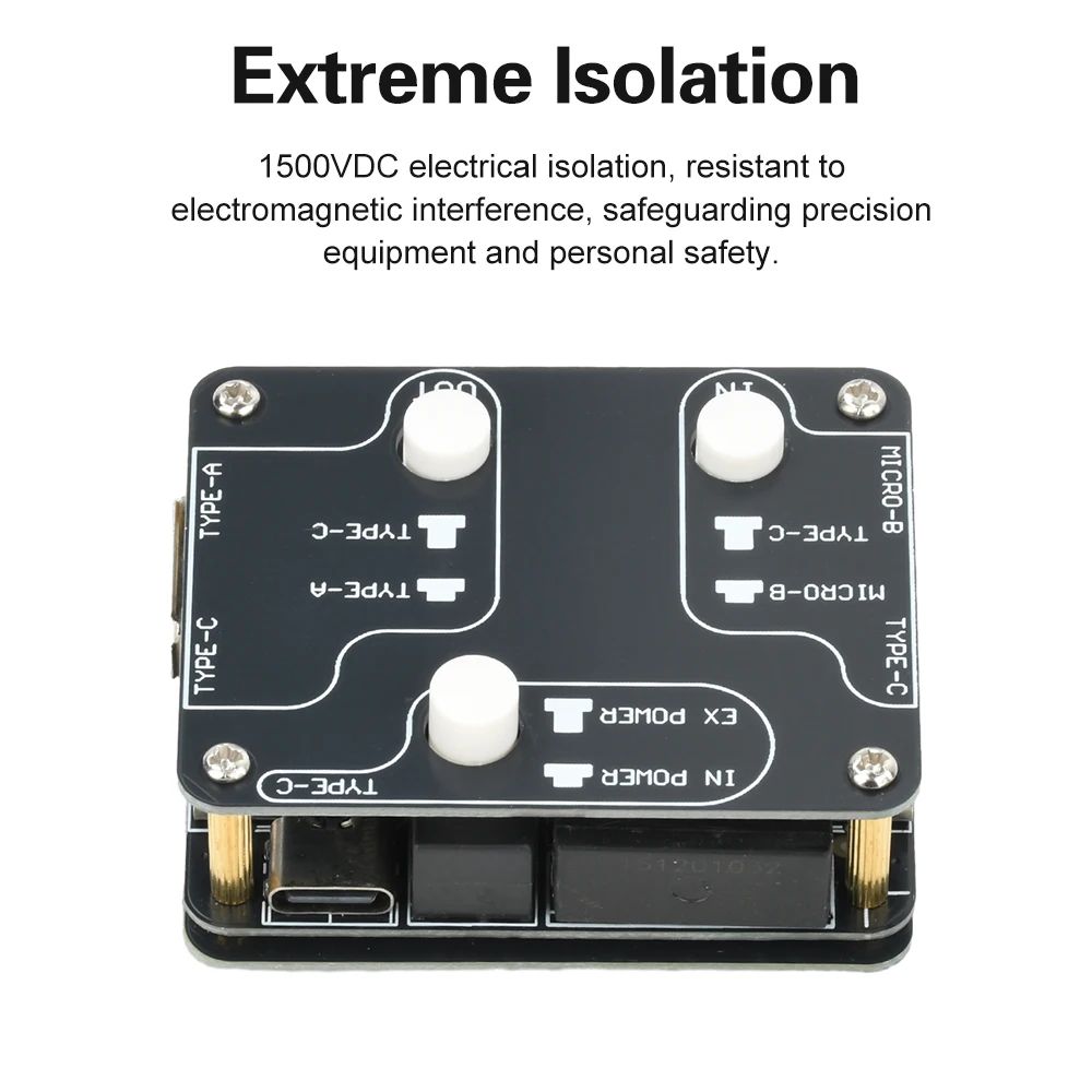 U8Pro USB 2.0 High-Speed Isolator DC 1500V Isolation Module 480 Mbps Audio Noise Reduction Filter