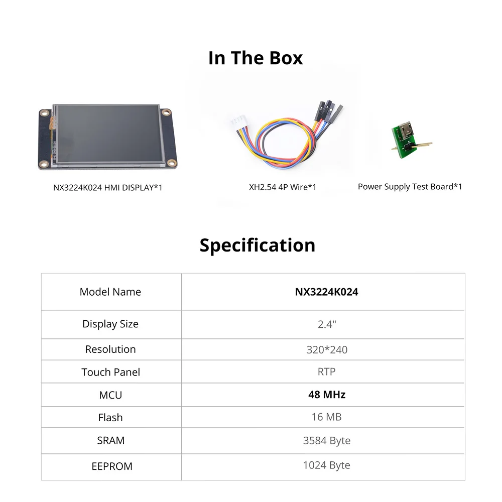 Nextion Enhanced Series HMI RTP LCD Resistive Display 2.4'' 2.8'' 3.2'' 3.5'' Size 1024 Bytes EEPROM/Larger RAM Touch Module