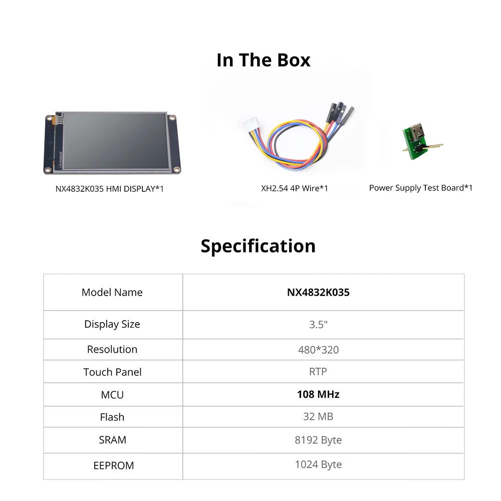 Nextion Enhanced Series HMI RTP LCD Resistive Display 2.4'' 2.8'' 3.2'' 3.5'' Size 1024 Bytes EEPROM/Larger RAM Touch Module