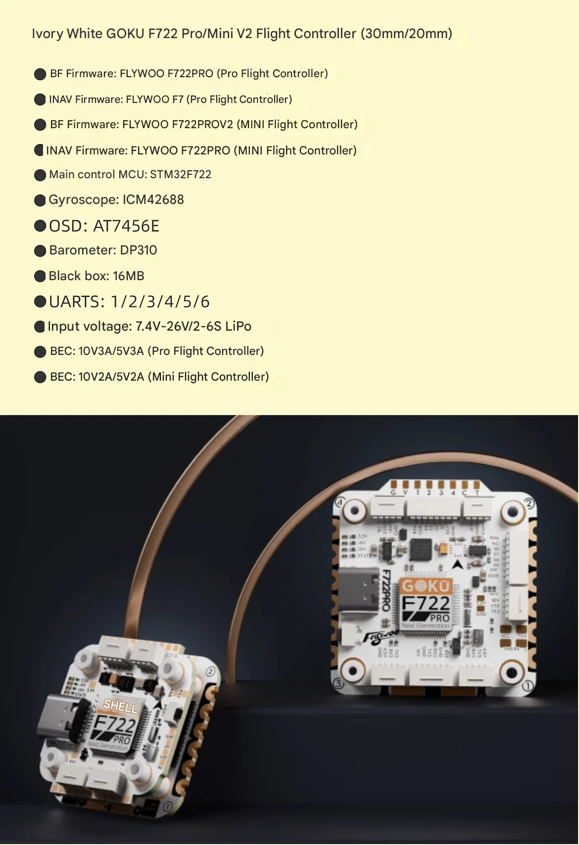 Flywoo GOKU F722 PRO V2 55A 32-bit 128K FPV Racing Drone Mini 8-Channel
