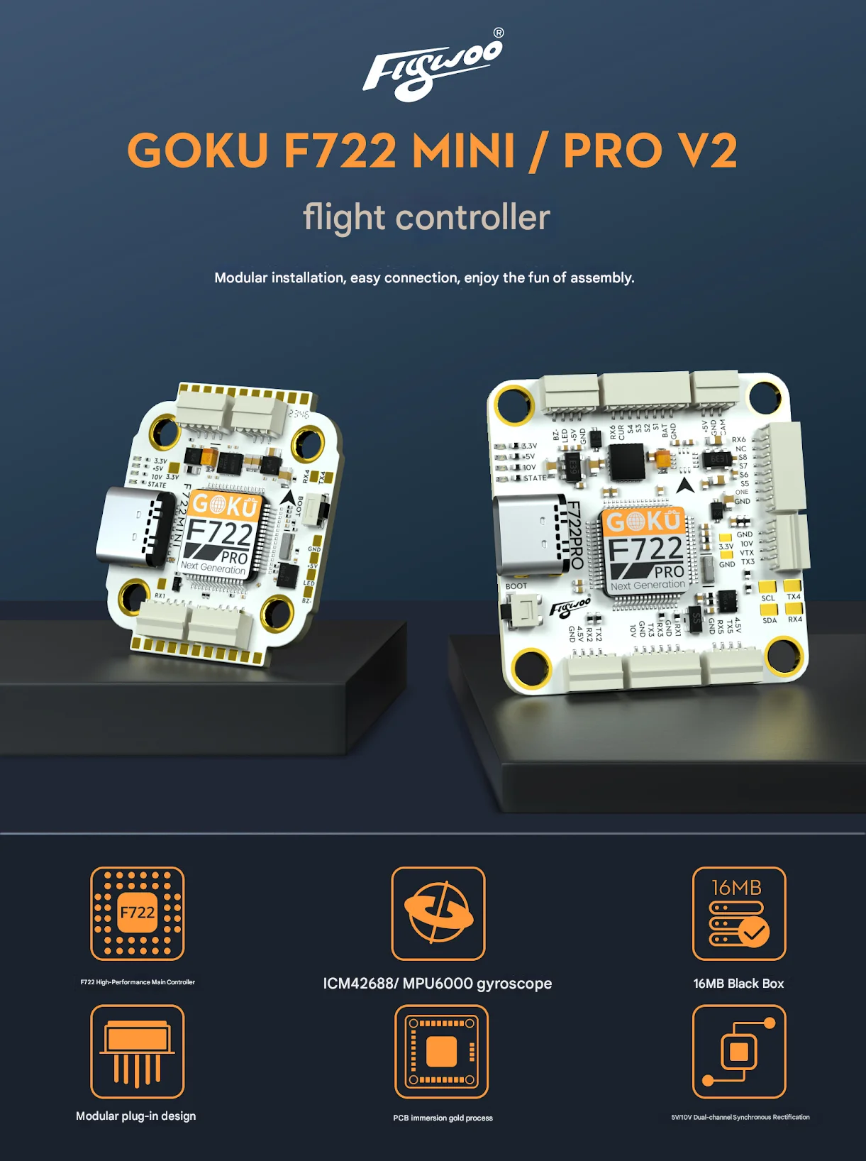 Flywoo GOKU F722 PRO V2 55A 32-bit 128K FPV Racing Drone Mini 8-Channel