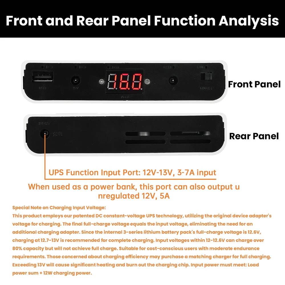DC UPS 12x18650 Battery Power Supply Box DIY Power Bank Kit 5V 9V 12V Output Optical Modem Router Uninterruptible Power Supply