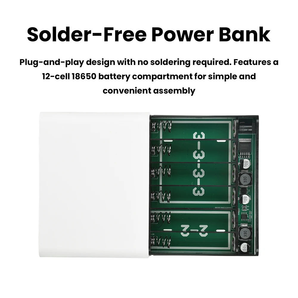DC UPS 12x18650 Battery Power Supply Box DIY Power Bank Kit 5V 9V 12V Output Optical Modem Router Uninterruptible Power Supply