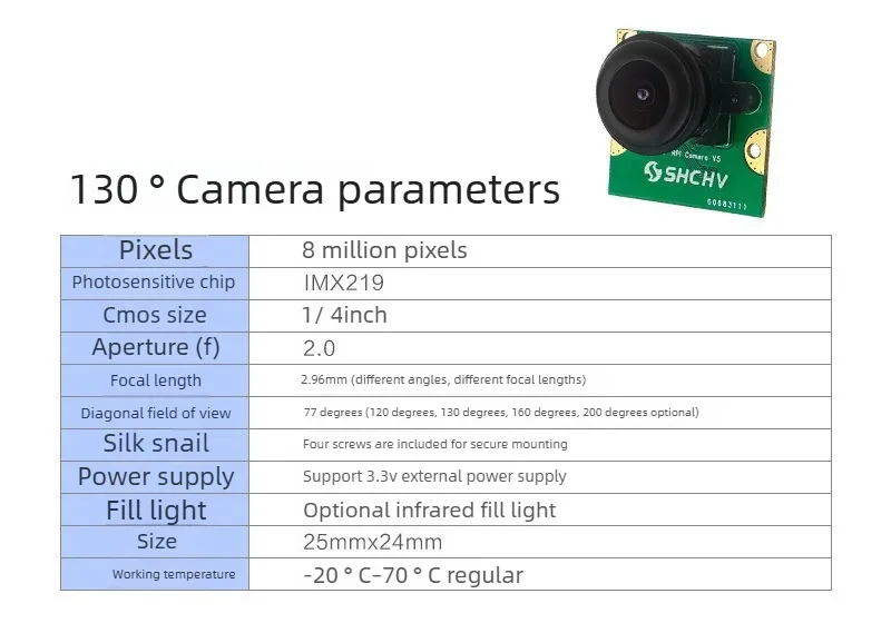 Raspberry Pi 5 8MP Camera Module MIPI CSI Interface IMX219 Sensor Board
