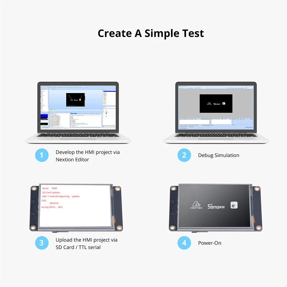 NEXTION NX3224K028 2.8" Resistive HMI Touch Display Screen Enhanced Series UASRT TFT LCD Module Compatible with Arduino