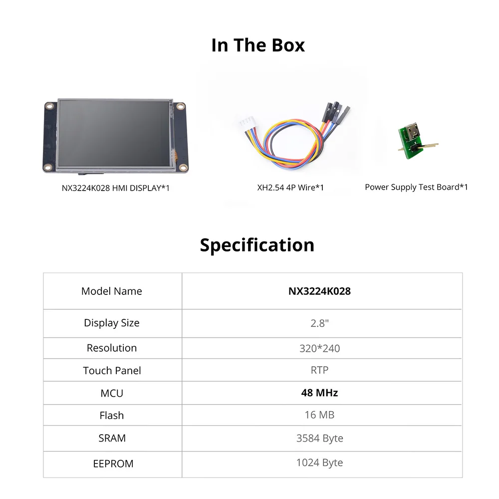NEXTION NX3224K028 2.8" Resistive HMI Touch Display Screen Enhanced Series UASRT TFT LCD Module Compatible with Arduino