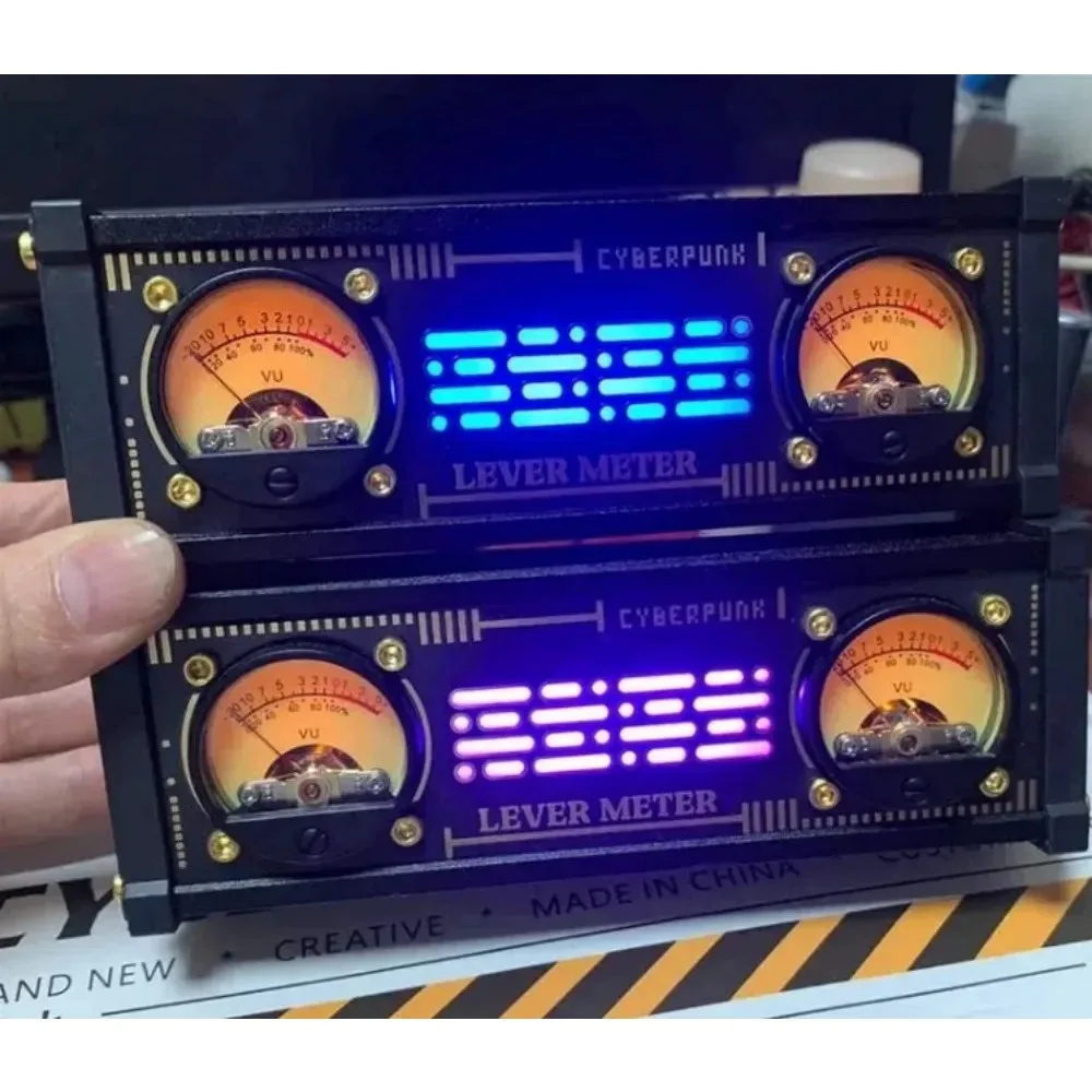 E-Electronic Analog VU Level Meter RGB Light Voice Controller with Backlight Desktop Decorations