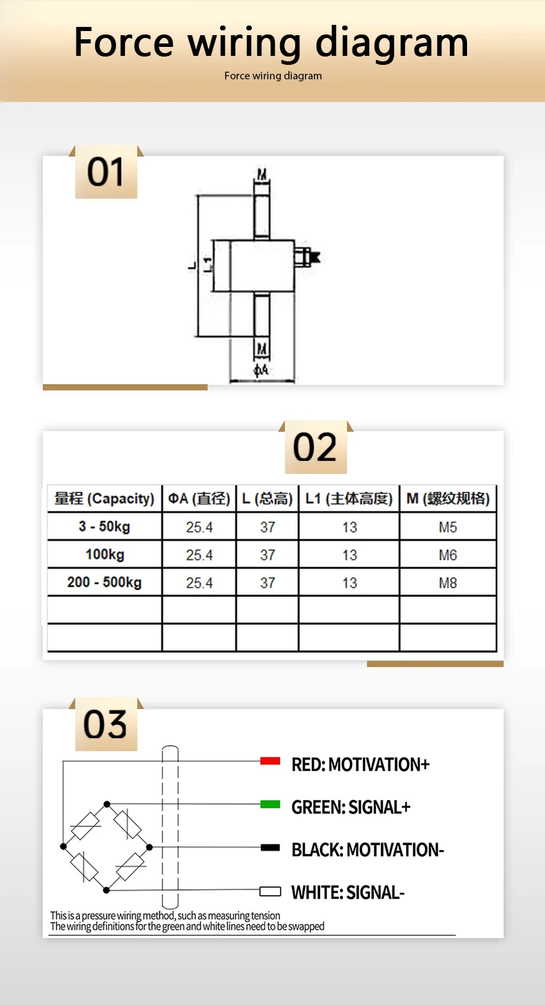 BENGBUZZYQ Tension Rod Load Cell 0-5000KG Stainless Steel High Precision Force Sensor for Automation Industrial Weighing Robotic