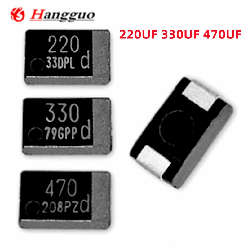 100PCS/Lot 220UF 330UF 470UF 6.3V D type 7343 Tantalum capacitor for replace the notebook OE128 OE907