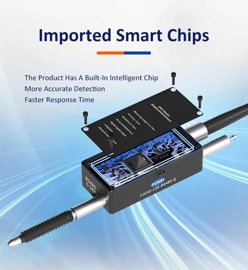 FUWEI FJC03 RS485 High-Resolution Grating Micrometer for Industrial Applications 1μm High-Precision Contact Displacement Sensor