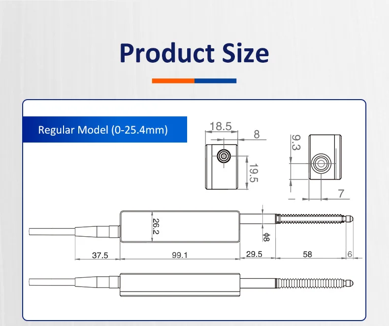 FUWEI FJC03 RS485 High-Resolution Grating Micrometer for Industrial Applications 1μm High-Precision Contact Displacement Sensor