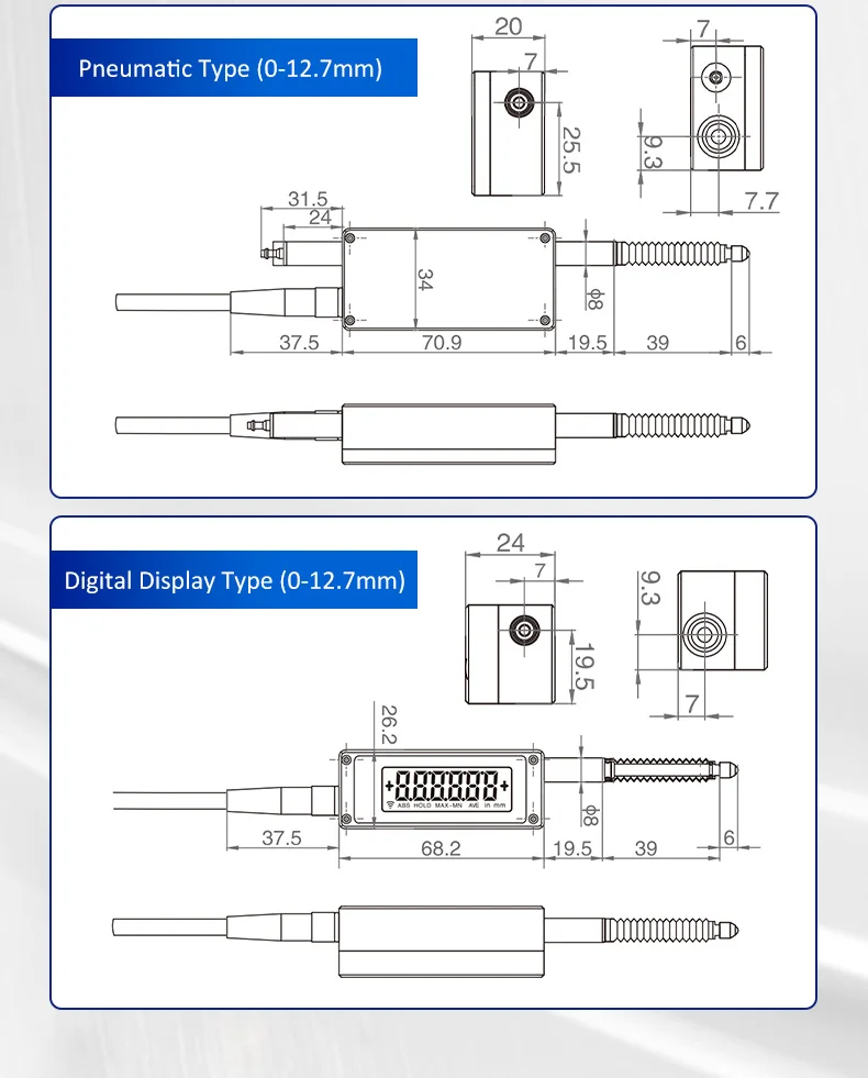 FUWEI FJC03 RS485 High-Resolution Grating Micrometer for Industrial Applications 1μm High-Precision Contact Displacement Sensor