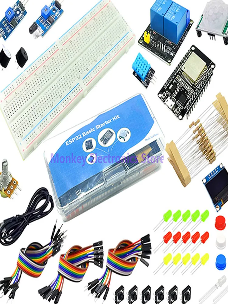 Electronic DIY Kit ESP32 ESP-32S WIFI Module Starter Kit for ESP32 WIFI Development Board ESP32 Module Kit Relay Display Sensor