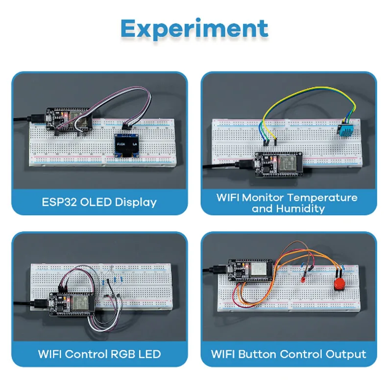Electronic DIY Kit ESP32 ESP-32S WIFI Module Starter Kit for ESP32 WIFI Development Board ESP32 Module Kit Relay Display Sensor