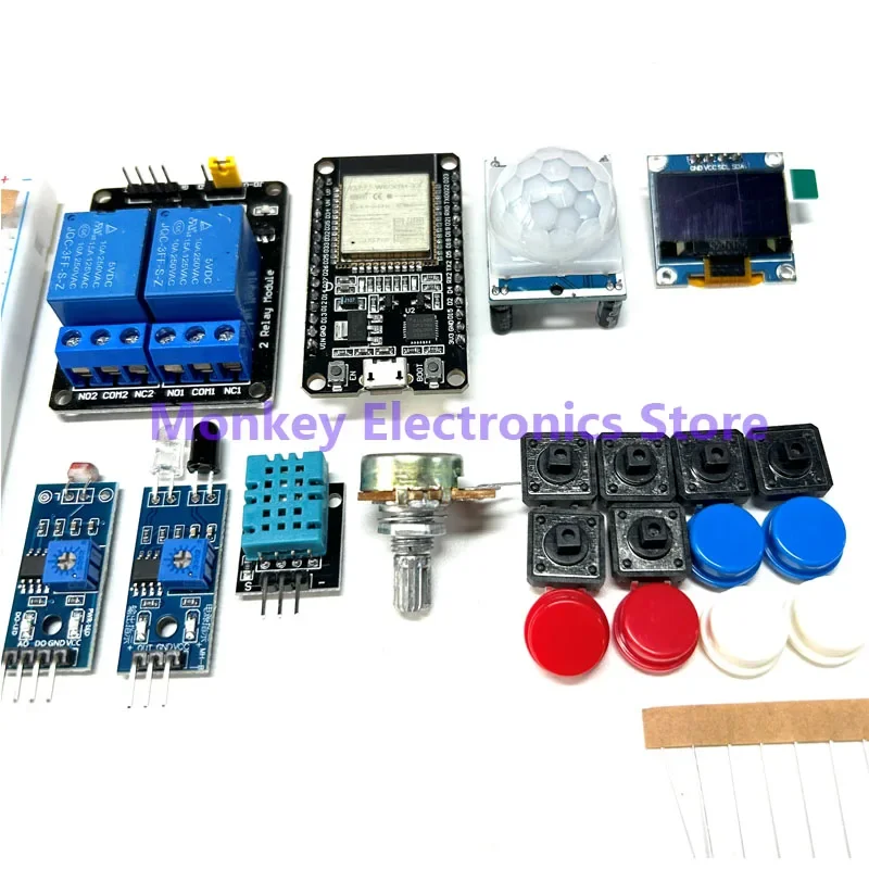 Electronic DIY Kit ESP32 ESP-32S WIFI Module Starter Kit for ESP32 WIFI Development Board ESP32 Module Kit Relay Display Sensor