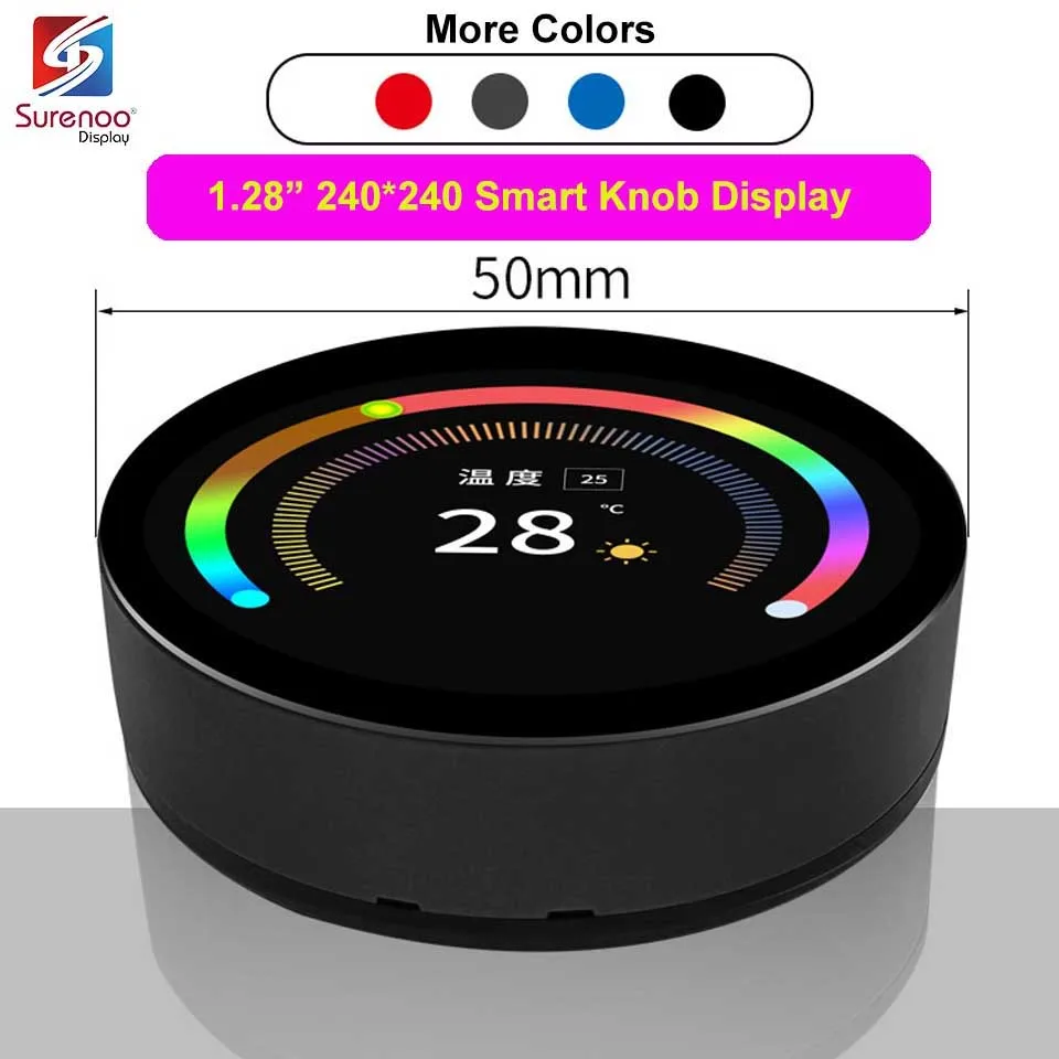 1.28 Inch 240*240 Round Circular Rotary Knob IPS Serial UART UI LCD Module Panel Display Screen Switch Key for 2nd Development
