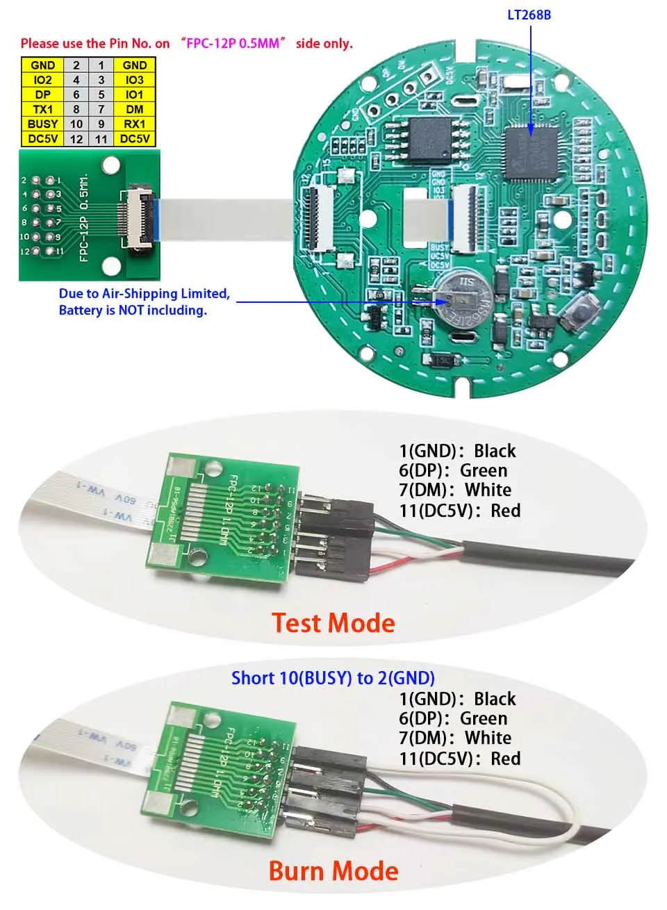 1.28 Inch 240*240 Round Circular Rotary Knob IPS Serial UART UI LCD Module Panel Display Screen Switch Key for 2nd Development