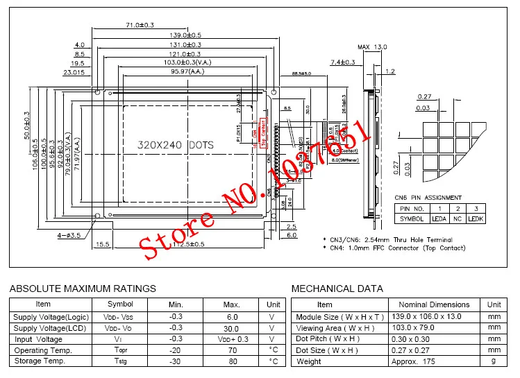 Lcd Module 320x240 Display Blue Without Control DMF50081 LG3202404BMDWH6N ICOM IC-756PROIII