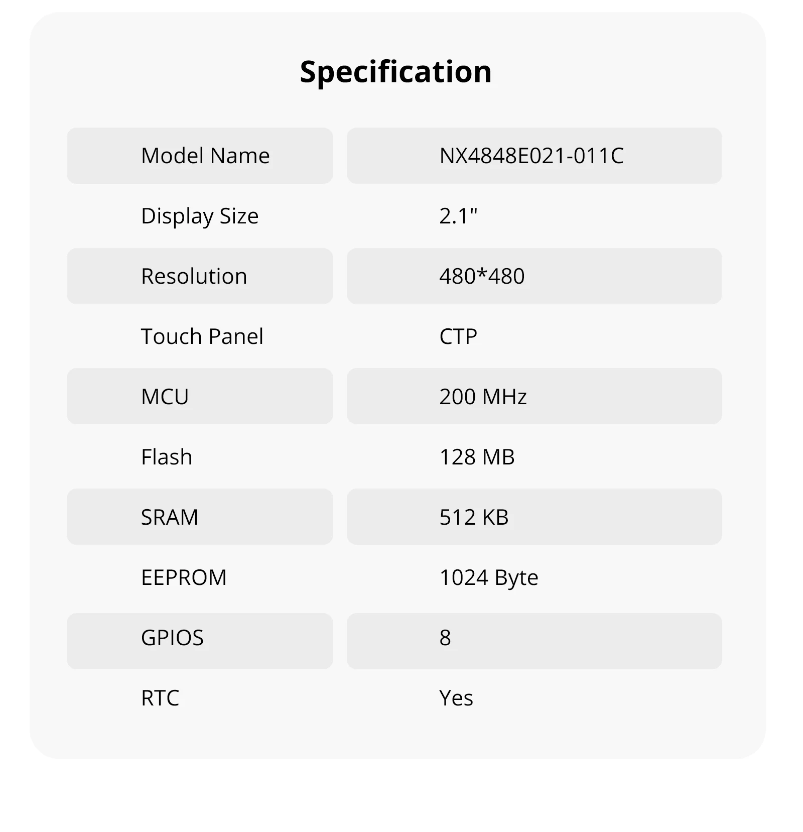 NEXTION NX4848E021-011C 2.1″ LCD-TFT Capacitive HMl Touch Display Module Edge Series RGB 65K Color Touchscreen Built-in RTC