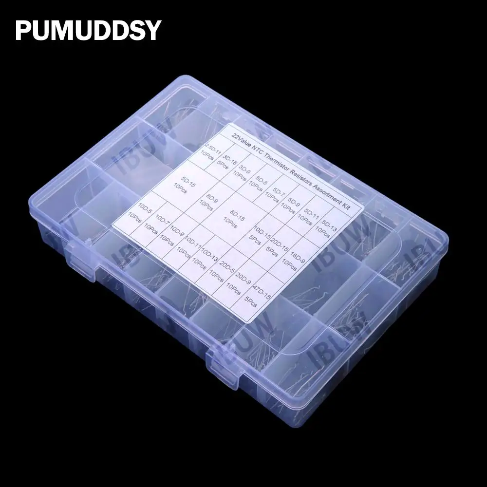 22Values 3D-15 3D-9 5D-5 NTC Thermistor Resistor Assortment kit 8D-15 10D-15 10D-5 10D-720D-9