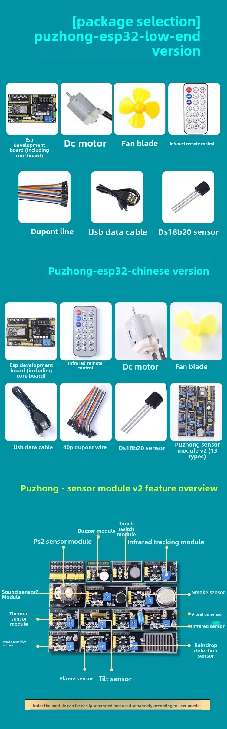 ESP32 IoT Development Kit (3 Versions) - Laser Sensor +20+ Sensors | WiFi Bluetooth Compatible with Arduino/Python