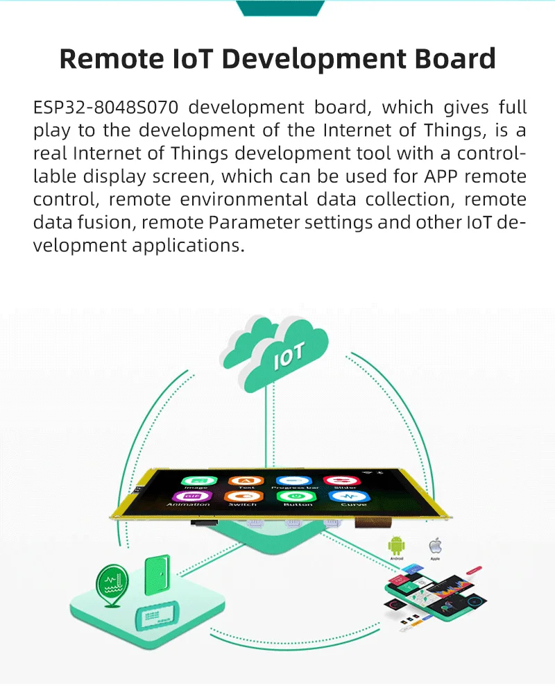 ESP32-S3 HMI 8M PSRAM 16M Flash Arduino LVGL WIFI&Bluetooth 7 " 800*480 Smart Display Screen 7.0 inch RGB LCD TFT Module