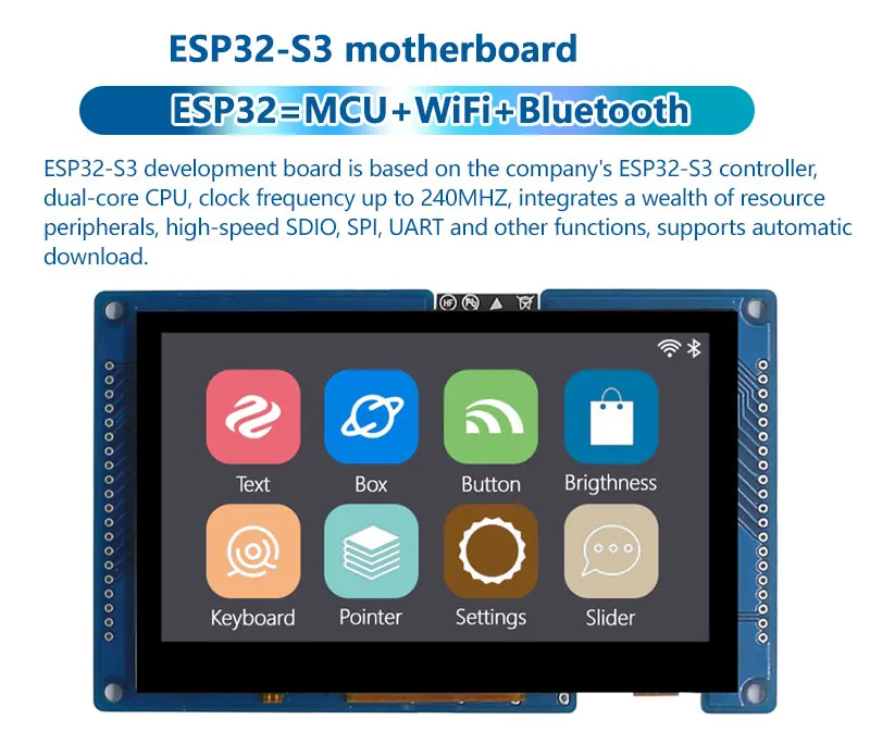 4inch 480×480 IPS TFT Square Display ESP32-S3 Development Board with Touch Arduino ESP-IDF LVGL Uart Smart Module with WiFi BLe