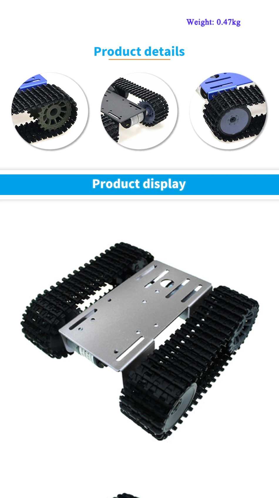 TP101 Metal Smart Crawler Robot Tank Chassis Kit With 33GB-520 12V DC Motor Aluminum Alloy Panel DIY For Arduino Toy