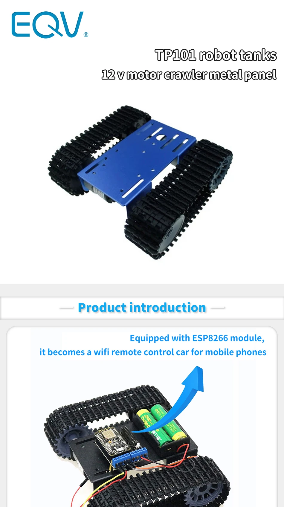 TP101 Metal Smart Crawler Robot Tank Chassis Kit With 33GB-520 12V DC Motor Aluminum Alloy Panel DIY For Arduino Toy