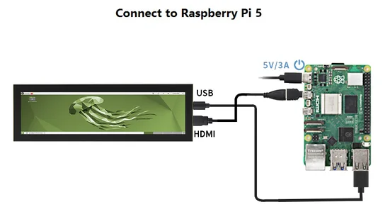 8 Inch IPS USB Secondary Screen 1960*480 Type-C LCD Computer Hardware Monitor CPU RAM GPU IPS HDMI LCD Display