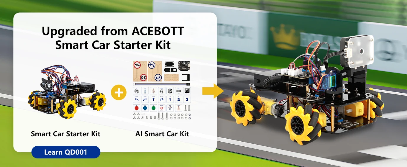 ACEBOTT AI Robot Car Kit with Real-Time Object Detection and Tracking for Arduino Smart Robotics Programming Kit