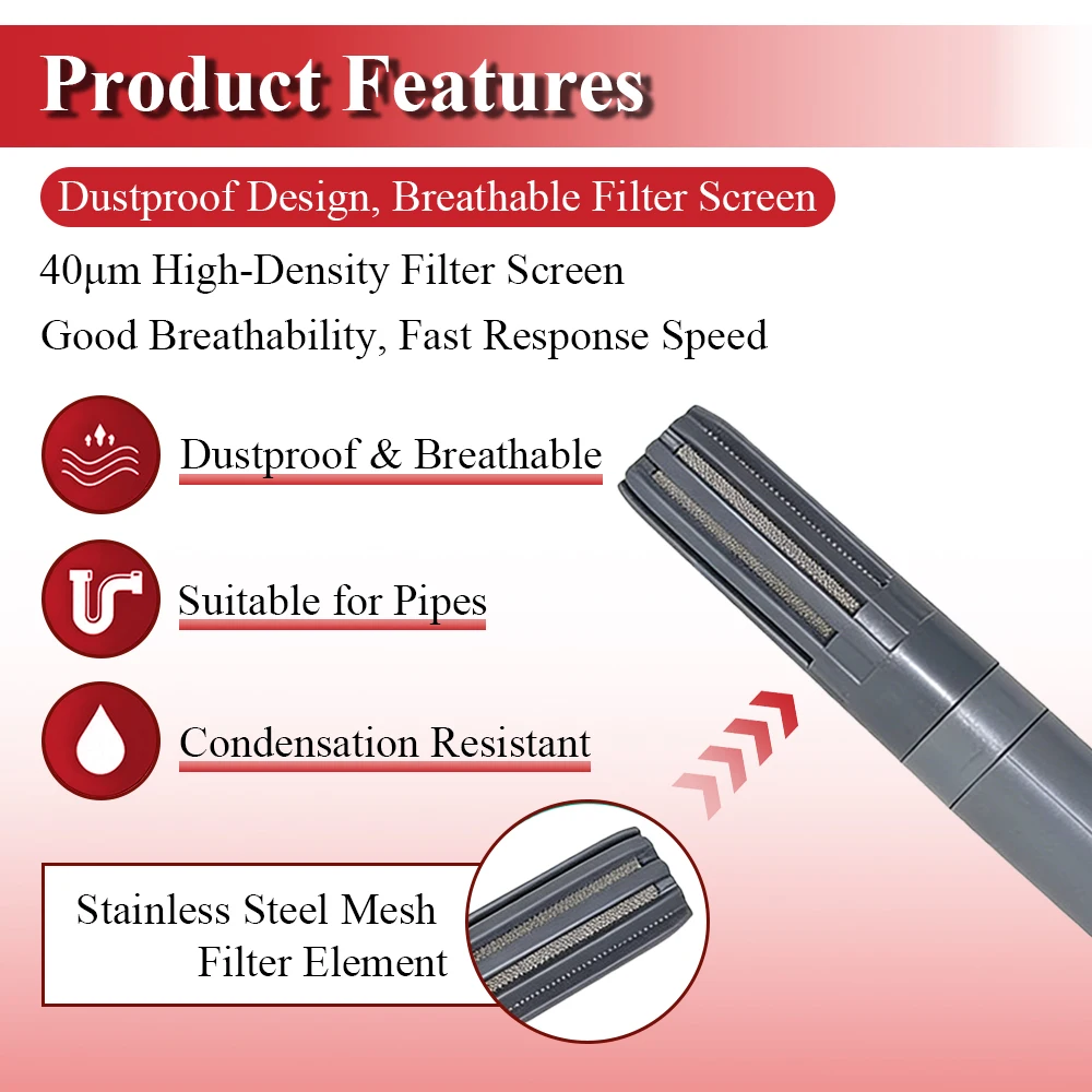 Temperature and Humidity Pipe Sensor Transmitter Industrial RS485 0-2V 0-5V 0-10V 4-20MA Output High Precision DC10-30V