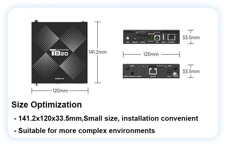 Upgrade Novastar TB20 Plus Asynchronous Synchronous Controller Sending Box Indoor Outdoor Real-Time LED Display Screen