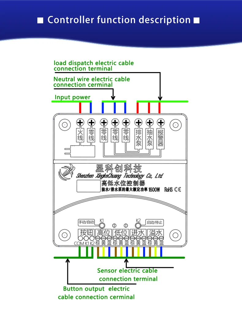 XKC-C382 Automatic Water Supply And Drainage Level Controller Water Level Sensor Non-contact Level Sensor Water Level Sensor
