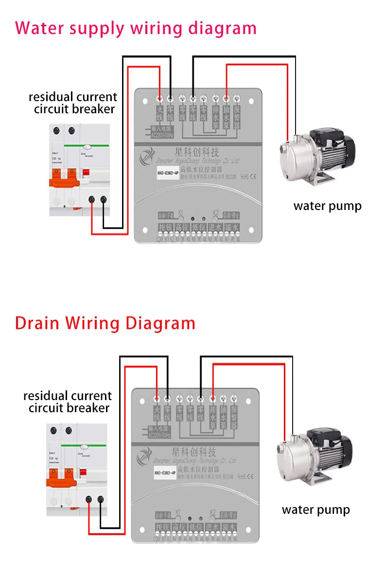 XKC-C382 Automatic Water Supply And Drainage Level Controller Water Level Sensor Non-contact Level Sensor Water Level Sensor