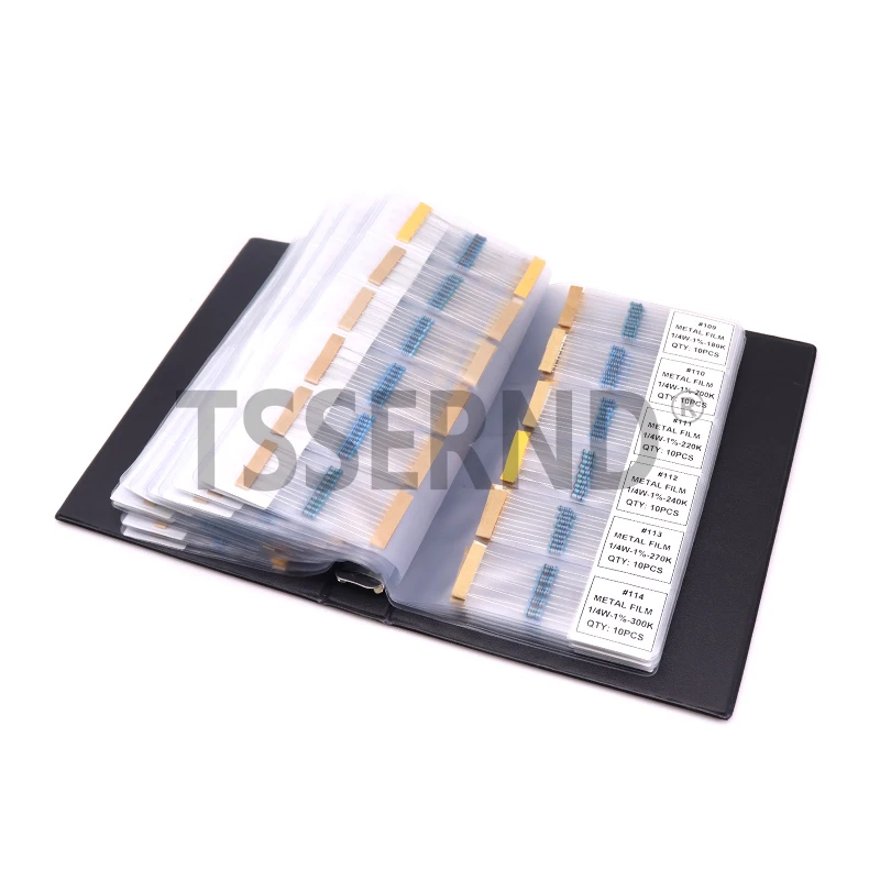 0.25W 122/130/140/158Values 1R-10M Ohm 1/4W 1% Metal Film Resistor Assorted Kit Resistance Pack Sample Book