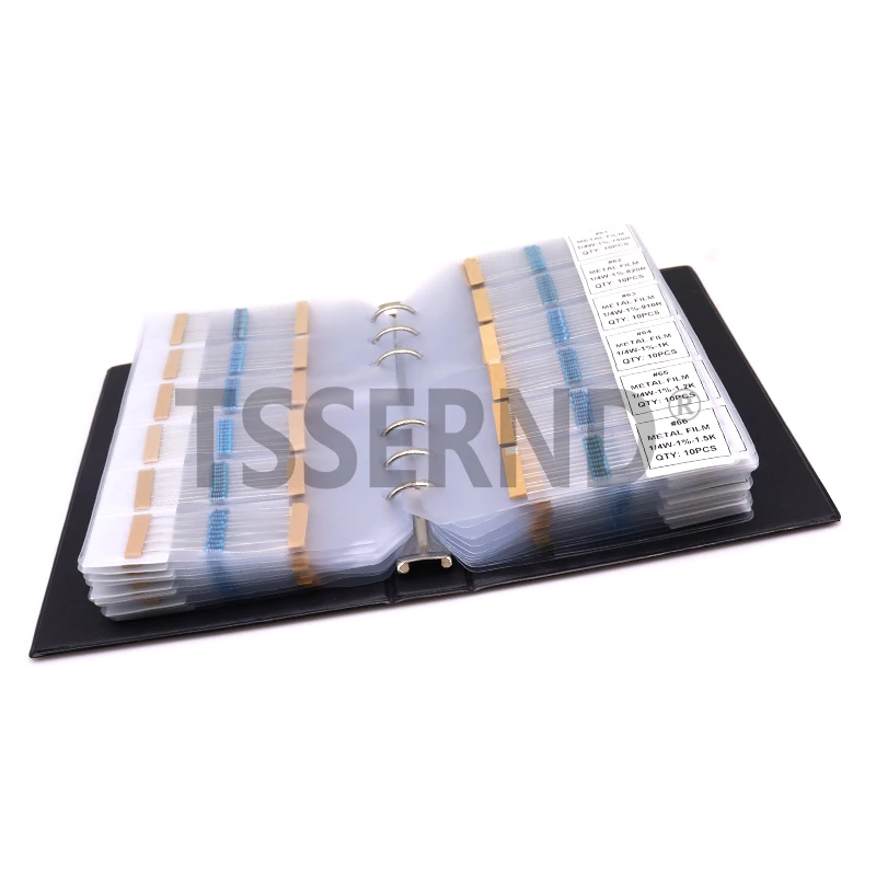0.25W 122/130/140/158Values 1R-10M Ohm 1/4W 1% Metal Film Resistor Assorted Kit Resistance Pack Sample Book
