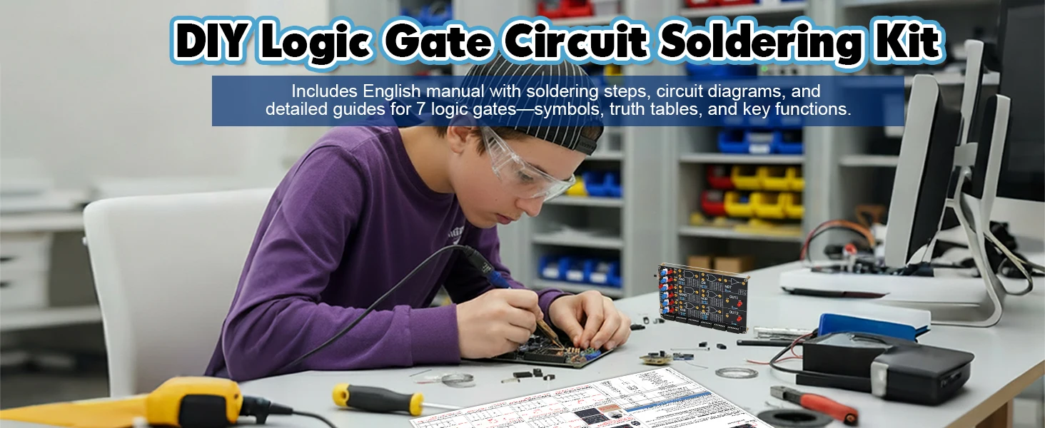 Interactive Logic Gate Learning Kit DIY Soldering Project with LED Simulation Electronics Teaching Tool for School Students STEM