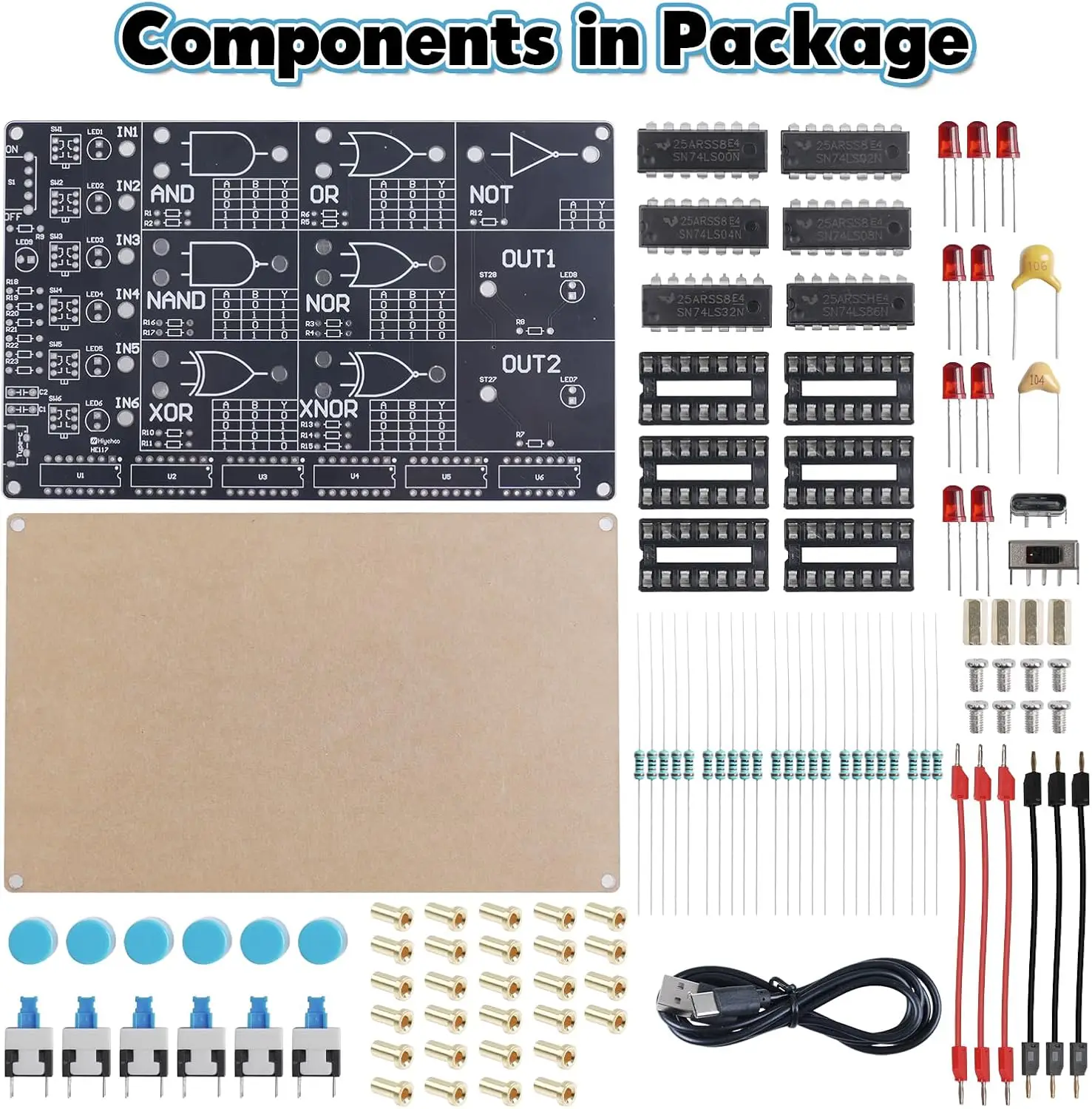 Interactive Logic Gate Learning Kit DIY Soldering Project with LED Simulation Electronics Teaching Tool for School Students STEM