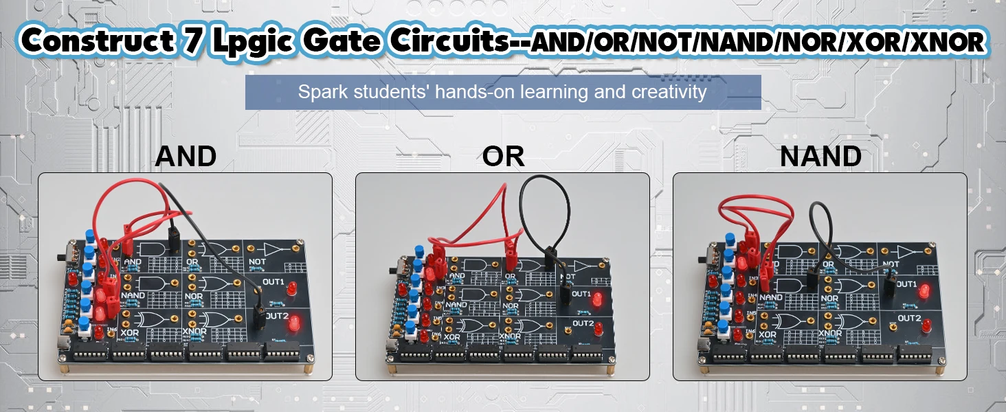 Interactive Logic Gate Learning Kit DIY Soldering Project with LED Simulation Electronics Teaching Tool for School Students STEM