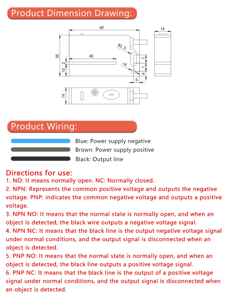 Labeling Machine Label Sensor Detects Transparent Non-Transparent Label Electric Eye Detection Sensor LU2-F2N